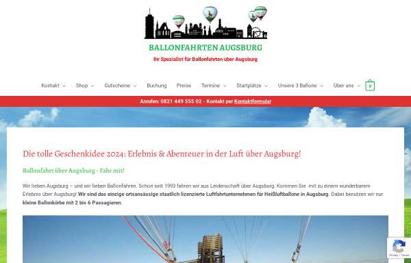 Vorschau von www.ballonfahrten-augsburg.de, Ballonfahrten Augsburg
