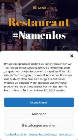 Vorschau der mobilen Webseite namenlos-restaurant.de, #Namenlos - Zielke KG