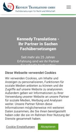 Vorschau der mobilen Webseite kennedy-translations.com, Kennedy Translations GmbH