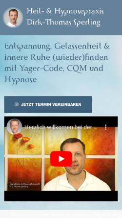 Vorschau der mobilen Webseite hypnosepraxis-sperling.de, Heil- & Hypnosepraxis Dirk-Thomas Sperling