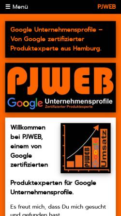 Vorschau der mobilen Webseite www.pjweb.de, PJWEB