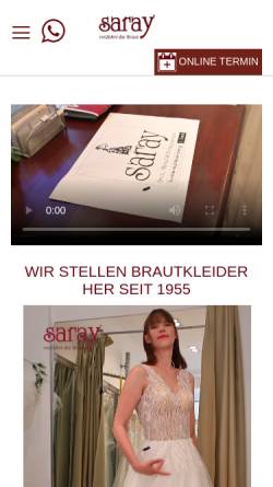 Vorschau der mobilen Webseite saray-brautmoden.de, Saray Brautmoden