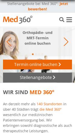 Vorschau der mobilen Webseite www.med360grad.de, Med 360° Rheinland GmbH