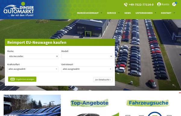 Vorschau von www.automarkt-dinser.de, Automarkt Dinser GmbH