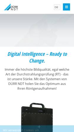 Vorschau der mobilen Webseite www.duerr-ndt.de, DÜRR NDT GmbH & Co. KG