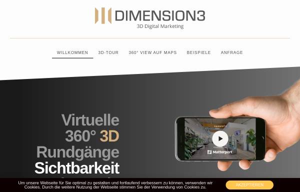 Vorschau von dimension3.de, Protour360 GmbH