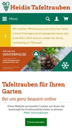 Vorschau der mobilen Webseite www.heidis-tafeltrauben.de, Villa Bäder Rebenhandel GmbH