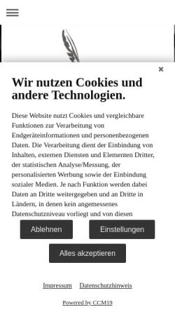 Vorschau der mobilen Webseite www.briefmeisterin.de, Die Briefmeisterin