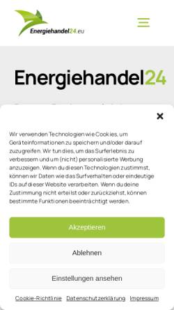 Vorschau der mobilen Webseite www.energiehandel24.eu, Energiehandel24