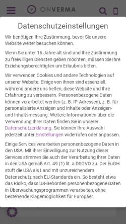 Vorschau der mobilen Webseite onverma.de, ONVERMA