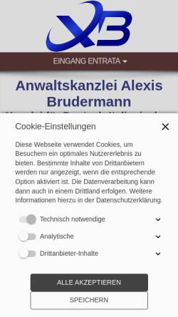 Vorschau der mobilen Webseite www.recht-italien.de, Anwaltskanzlei Alexis Brudermann