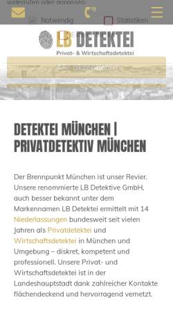 Vorschau der mobilen Webseite www.detektiv-muenchen.net, LB Detektive GmbH