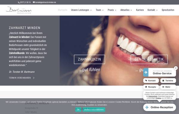 Vorschau von www.zahnarzt-minden.de, Dr. Torsten W. Bartmann