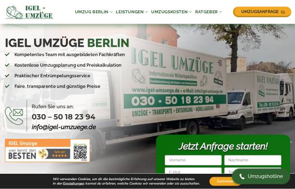 Vorschau von www.igel-umzuege.de, IGEL Umzüge
