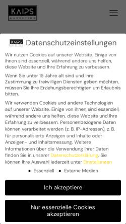 Vorschau der mobilen Webseite kaips-marketing.de, KAIPS MARKETING