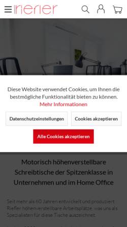 Vorschau der mobilen Webseite riefler-shop.de, Riefler Industry GmbH & Co. KG