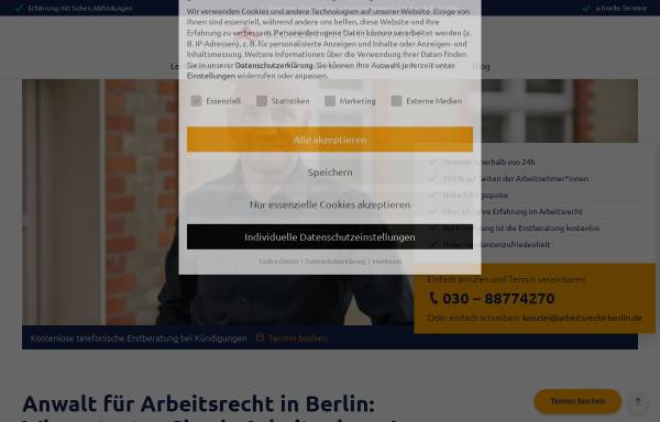 Vorschau von www.arbeitsrecht-berlin.de, Rechtsanwalt Martin Bechert