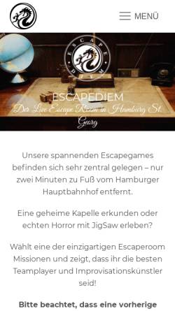 Vorschau der mobilen Webseite escapediem.de, EscapeDiem