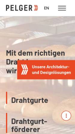 Vorschau der mobilen Webseite pelger-drahtgewebe.de, Pelger GmbH