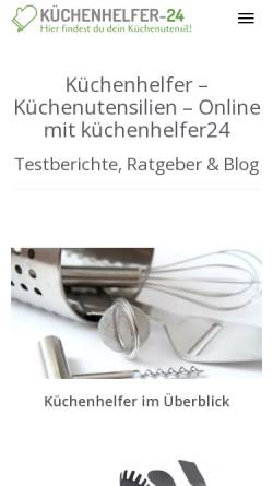 Vorschau der mobilen Webseite kuechenhelfer-24.de, Küchenhelfer 24