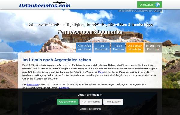 Vorschau von www.urlauberinfos.com, Urlaub in Argentinien