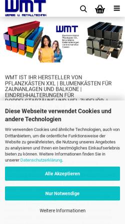 Vorschau der mobilen Webseite www.wmt-boenen.de, WMT Werbe und Metalltechnik