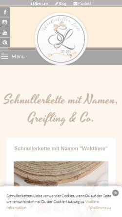 Vorschau der mobilen Webseite www.schnullerketten-liebe.de, Schnullerketten-Liebe GBR