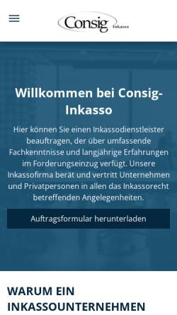 Vorschau der mobilen Webseite www.consig-inkasso.de, Consig-Inkasso