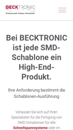 Vorschau der mobilen Webseite www.becktronic.de, BECKTRONIC GmbH