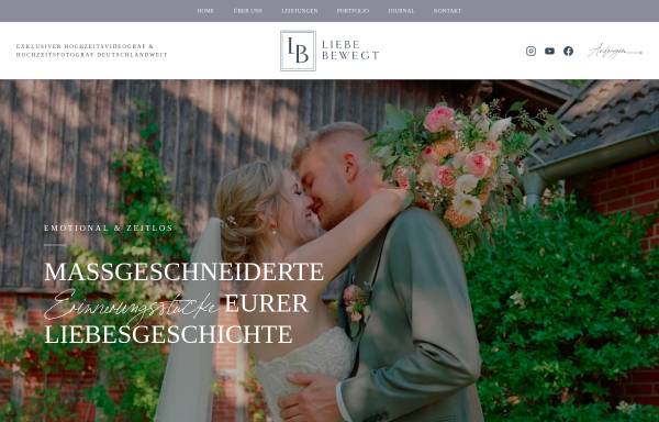 Vorschau von www.liebe-bewegt.de, Liebe Bewegt - Die Hochzeitsvideo Manufaktur