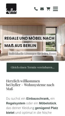 Vorschau der mobilen Webseite hyller.com, hyller Wohnsysteme GmbH
