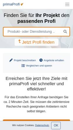 Vorschau der mobilen Webseite www.primaprofi.de, primaProfi.de