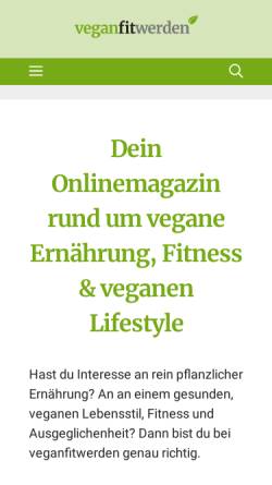 Vorschau der mobilen Webseite veganfitwerden.de, Vegan Fit Werden