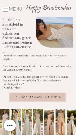 Vorschau der mobilen Webseite www.happy-brautmoden.de, Happy Brautmoden