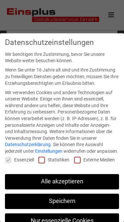 Vorschau der mobilen Webseite einsplus-gebaeudereinigung-hamburg.de, EinsPlus Gebäudeservice GmbH