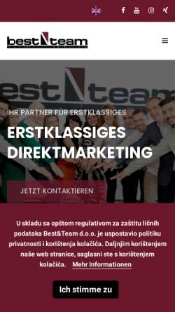 Vorschau der mobilen Webseite bestteam.ba, Best & Team GmbH