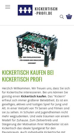 Vorschau der mobilen Webseite www.kickertisch-profi.de, Kickertisch Profi