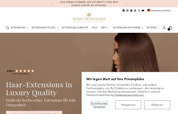 Vorschau von www.rubin-extensions.de, Rubin of Switzerland AG