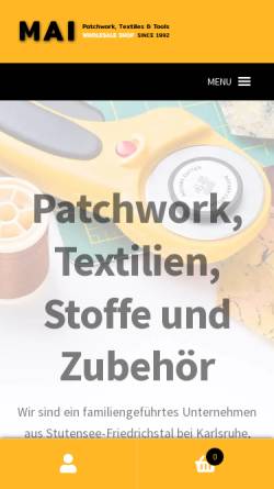 Vorschau der mobilen Webseite mai-patchwork.shop, MAI - Patchwork, Textiles & Tools