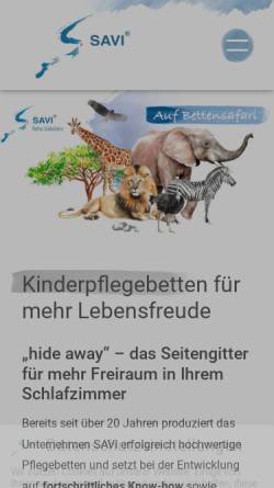Vorschau der mobilen Webseite www.savi.de, SAVI GmbH Reha Solutions