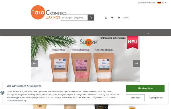Vorschau von tara-cosmetics.de, Tara Cosmetics