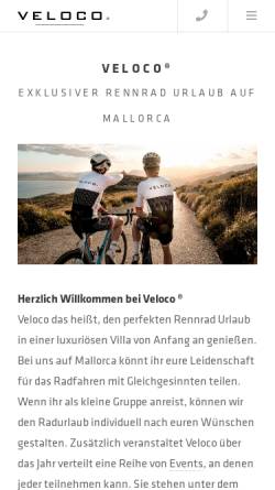 Vorschau der mobilen Webseite www.veloco.de, Veloco Mallorca SLU