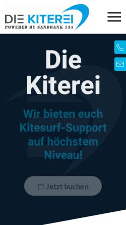 Vorschau der mobilen Webseite www.kiterei.de, Die Kiterei powered by Sandbank 134