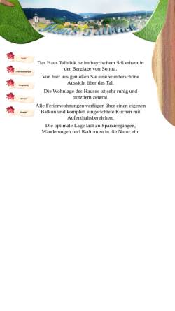 Vorschau der mobilen Webseite www.haus-talblick-sontra.ffsuk.com, Ferienwohnungen Haus Talblick