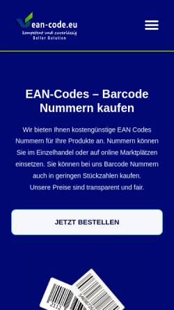 Vorschau der mobilen Webseite ean-code.eu, Timo Radtke