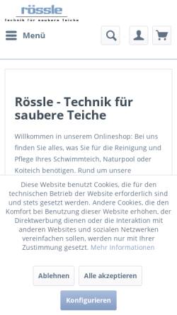Vorschau der mobilen Webseite www.der-saubere-teich.de, Rössle AG