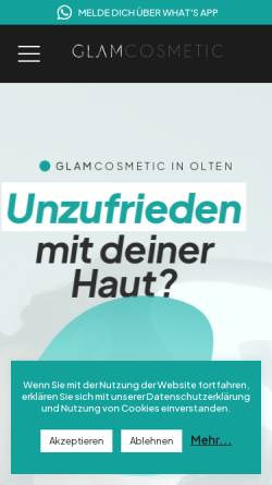 Vorschau der mobilen Webseite glamcosmetic.ch, GLAMcosmetic