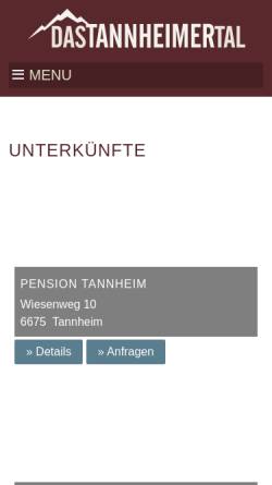 Vorschau der mobilen Webseite www.das-tannheimertal.at, Das Tannheimer Tal - Ulses GmbH