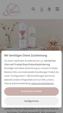 Vorschau der mobilen Webseite lucia-kerzen.de, Lucia Kerzen - SalesGuide24 Marketing GmbH