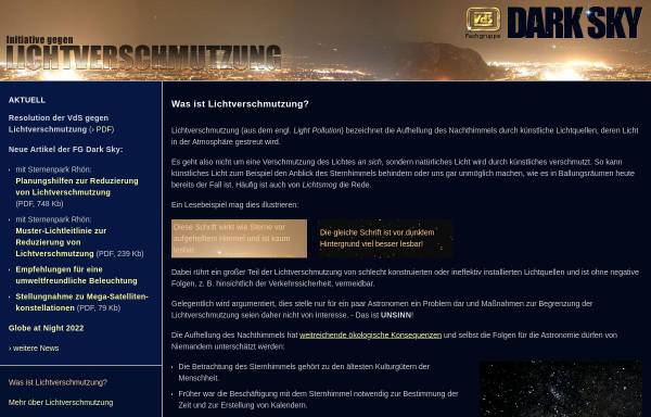 Vorschau von www.lichtverschmutzung.de, Initiative gegen Lichtverschmutzung